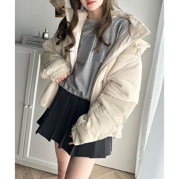 《Javaジャバコラボ》こなれ感をプラス。フリース異素材ドッキング中綿アウター