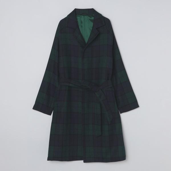 【 SHIPS別注】Errico Formicola: ブラックウォッチ ステンカラー コート