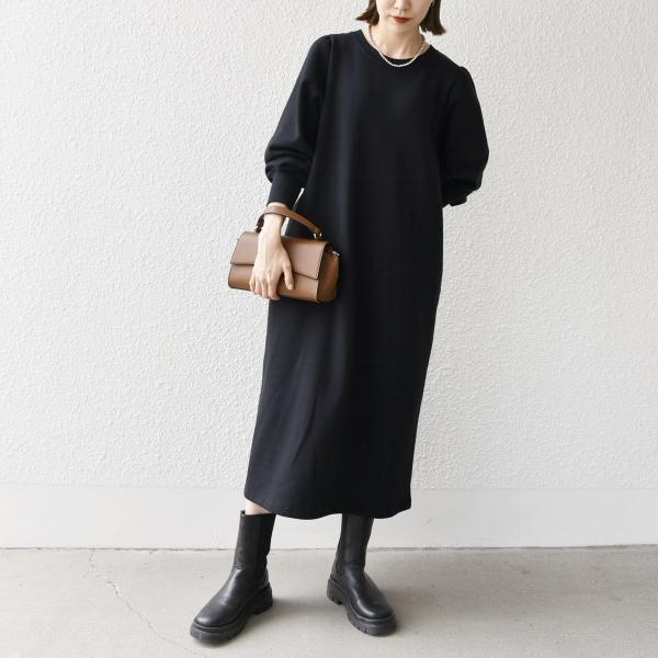 【WEB限定】SHIPS any: USAコットン 裏起毛 パフ スリーブ ワンピース 2