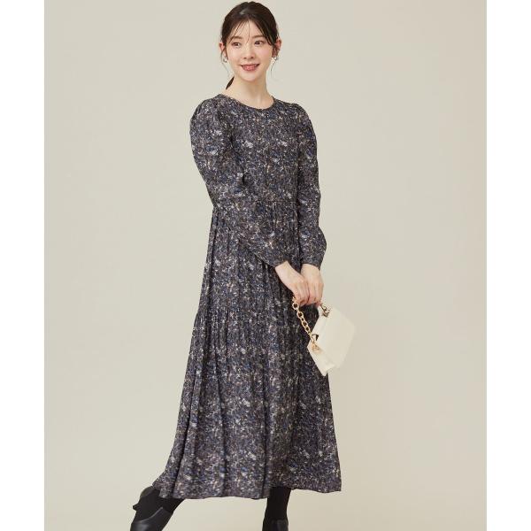 【BAILA12月号掲載・貴島明日香さんコラボ】ペイントタッチフラワー ワンピース