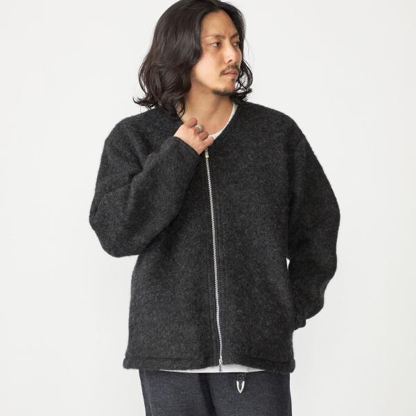 SHIPS: ブラッシュド ウール Vネック ジップ カーディガン