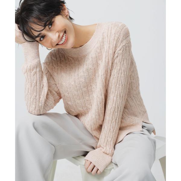 【洗える】MIX COLOR SLUB ケーブル ニット