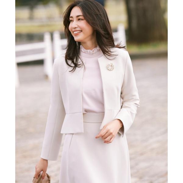 【WEB限定・KUMIKYOKU NAVY】コンフォータブルドレープ ノーカラージャケット