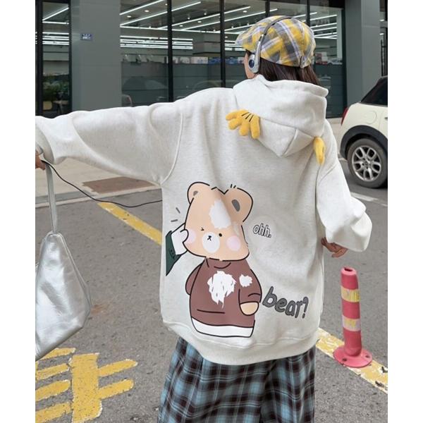 バックプリント裏起毛プルオーバーパーカー