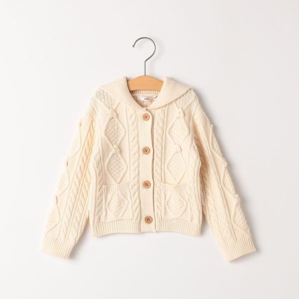 SHIPS KIDS:80〜90cm /〈洗濯機可能〉ケーブル ニット カーディガン