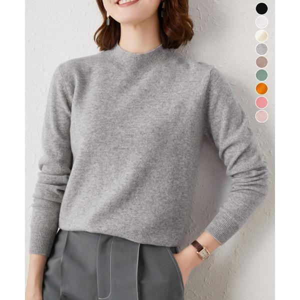 プチハイネックニットトップス レディース