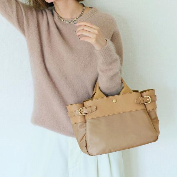 【Breath TOPKAPI】 リプル ナイロン コンビ ベルト デザイン ミニ トートバッグ