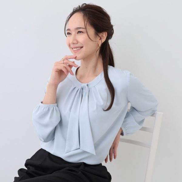 イージーケア ボウタイブラウス
