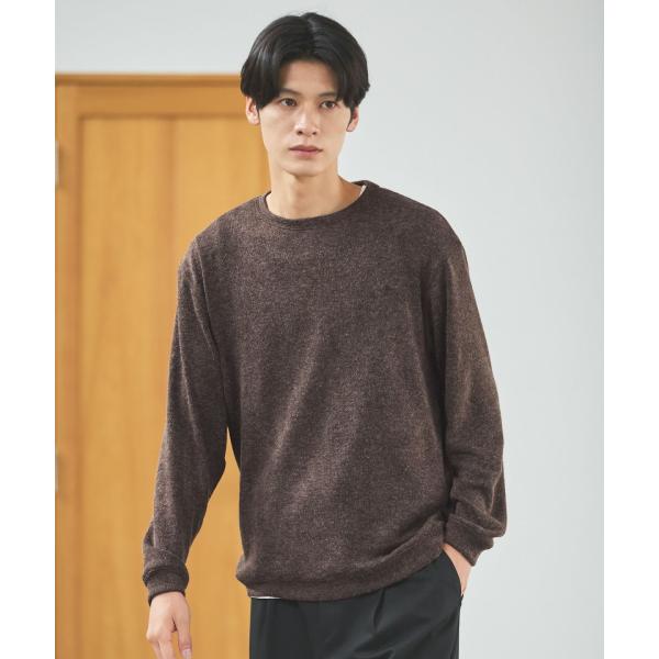 ＜ESSENTIALS WARDROBE＞マイクロメランジシャギー長袖クルーネックニット