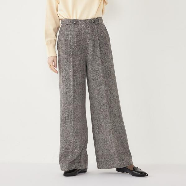 SHIPS Colors:〈手洗い可能〉ミックスツイード ワイド パンツ 2