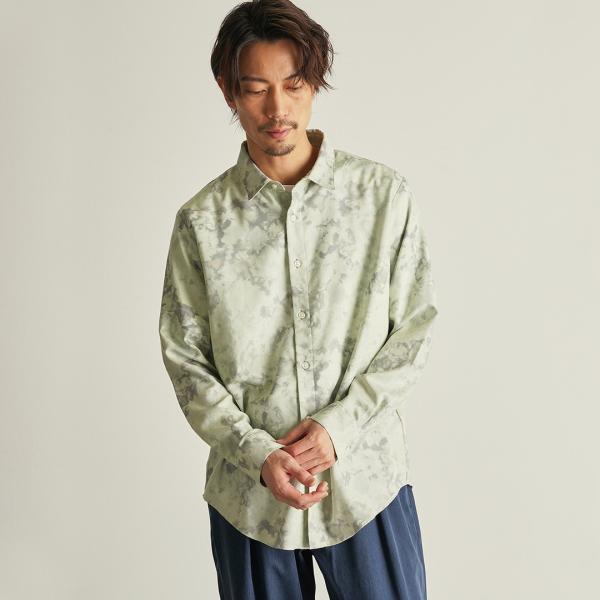 【CUSTOM CULTURE】 プリントウォッシャブルレーヨンシャツ