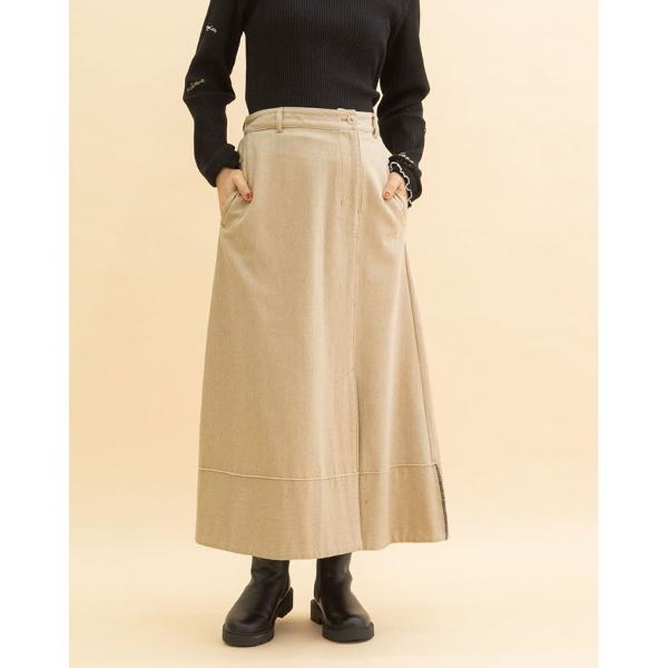 裾ロールアップスカート