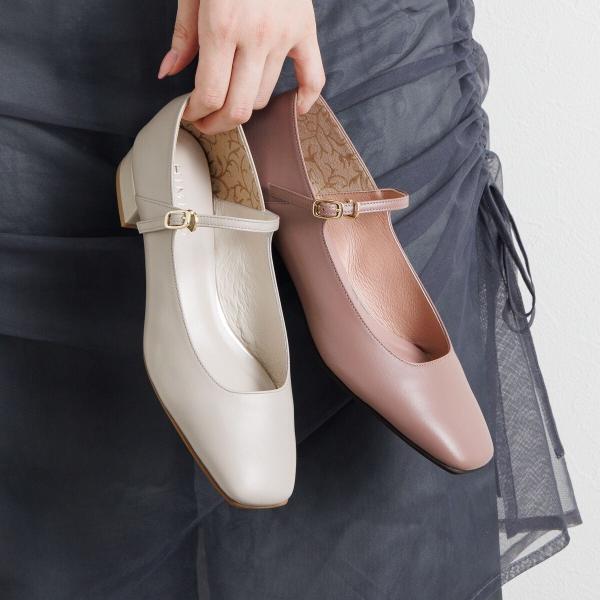 セレモニー〜ビジネスまで◇【25秋冬新作】スクエアトゥメリージェーンパンプス/651111
