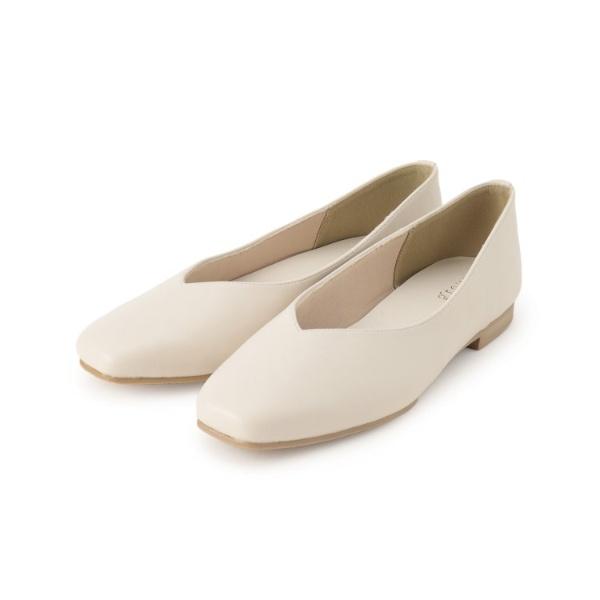 【人間工学】つつまれフィットスクエアトゥフラットパンプス【入卒対応可】