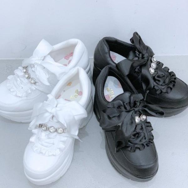 厚底キラキラストーン付スニーカー