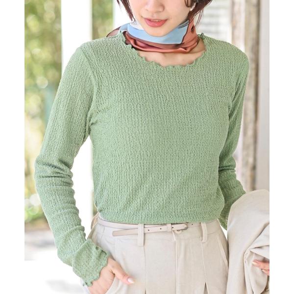 バブルシャーリングクルーネックカットソー