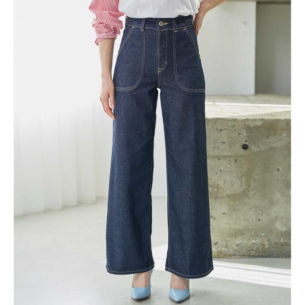 SOMETHING LISAレースアップワイドデニムパンツ