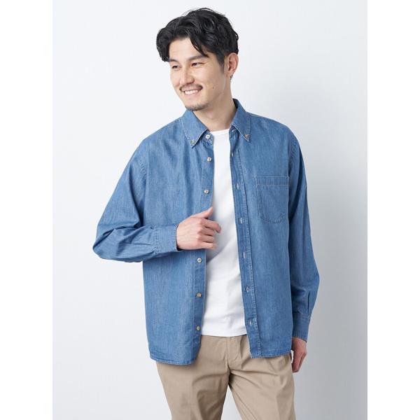 ライトテンセルデニム長袖シャツ