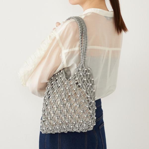 SHIPS Colors:メタルビーズ コード トート◇