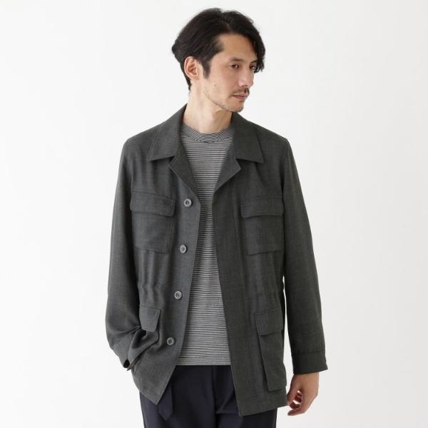 【THE FLAGSHIP】ポリエステルウール メッシュ サファリジャケット