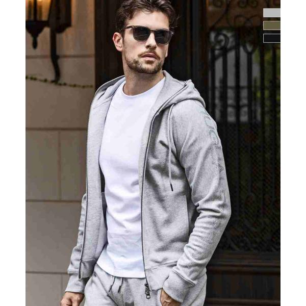 1PIU1UGUALE3 RELAX ラインストーンスリーブフーディー