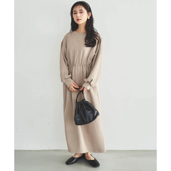 【mil (ミル)】ドロストスウェット 長袖ワンピース ドロストワンピース