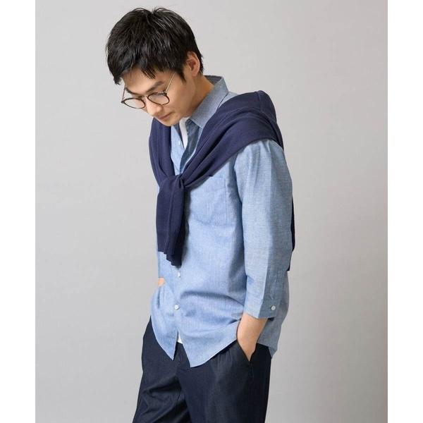 【累計1.3万枚販売/接触冷感/イージーケア】リネン混7分袖シャツ【洗える/ストレッチ/速乾】