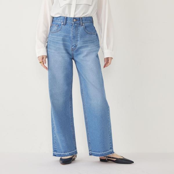 SHIPS Colors:ルーズ ストレート デニム◇