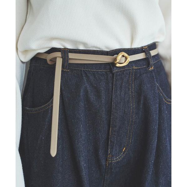 【mil (ミル)】ニュアンスバックルピンレスベルト【低身長・小柄】