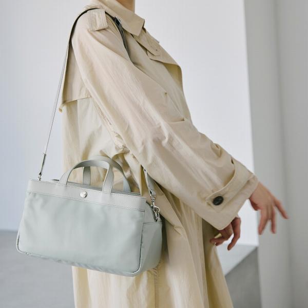 【Breath TOPKAPI】防水ナイロン レザーコンビ ミニトート ショルダーバッグ