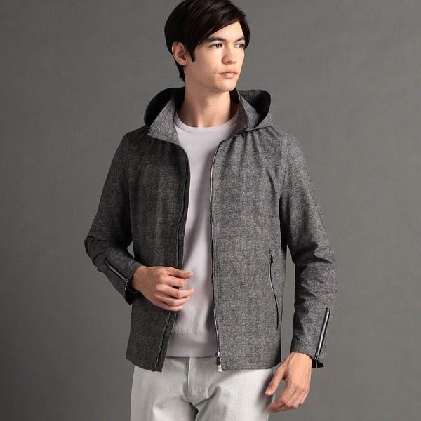 【ex/tra】メランジプリント フーディブルゾン