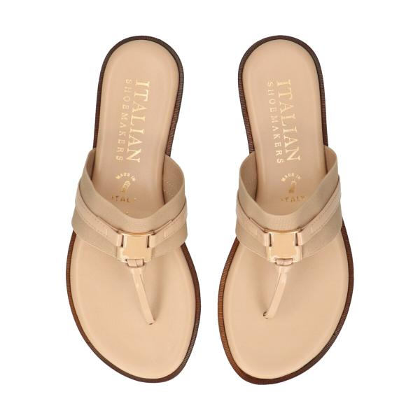ITALIAN SHOEMAKERS◆1cmヒール◆スクエアメタルトングミュール