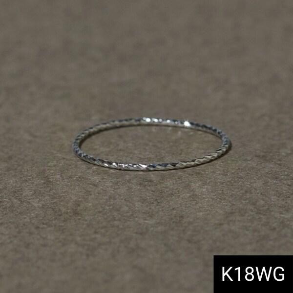 シリーズ累計販売 1500点突破！【K18WG】ベーシックスリムピンキーリング/good-luck