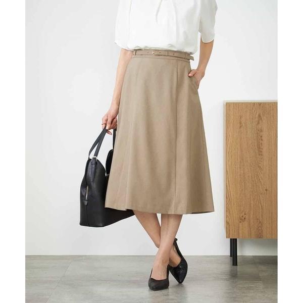 【洗える/イージーケア/UVカット/接触冷感/吸水速乾】サマーストレッチフレアスカート