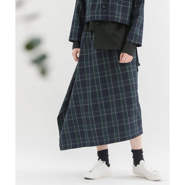チェックアシメトリースカート