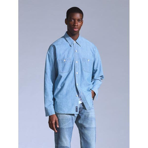 BLUETAB□ シャンブレーワークシャツ