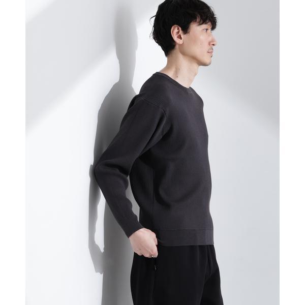 CICAドライタッチ リブクルーネックニット