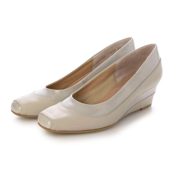 スクエアトゥウエッジパンプス