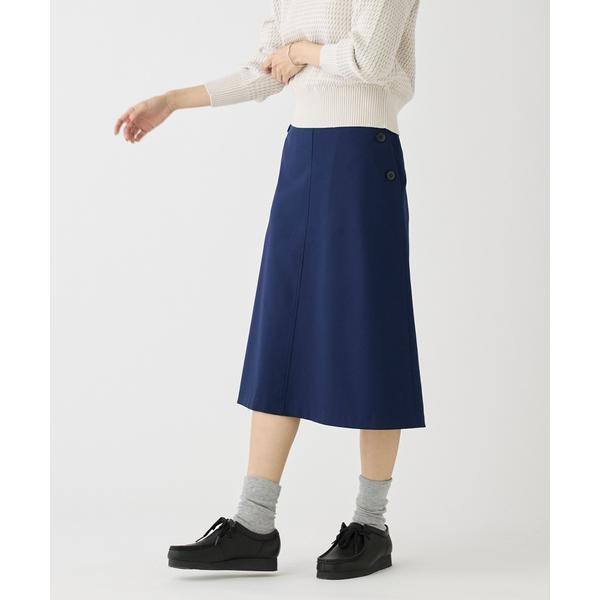 フロントボタンAラインスカート