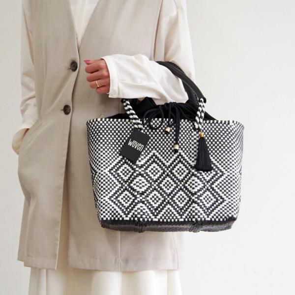 ウーヴン(WOVEN) / メキシコ製 スモールドローストリングトート メルカドバッグ かごバッグ