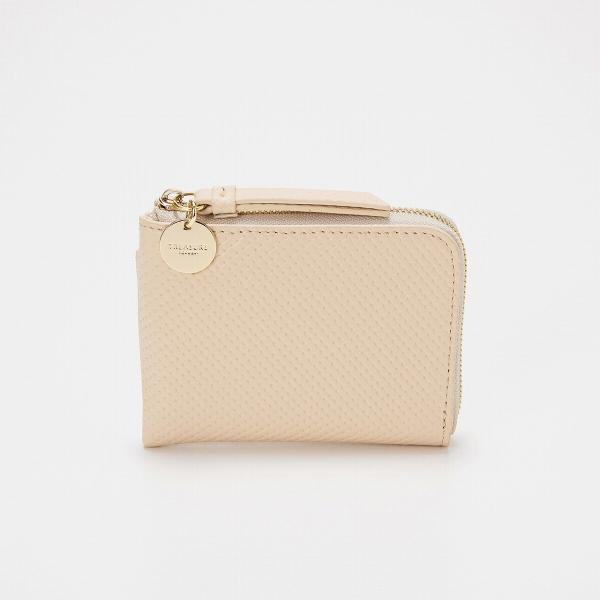【TREASURE TOPKAPI】クロスエンボス レザー L字ファスナー ミニ 財布