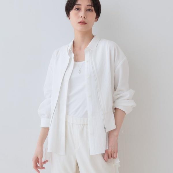 【洗える／凹凸素材】ドロストデザインショート丈ブルゾン