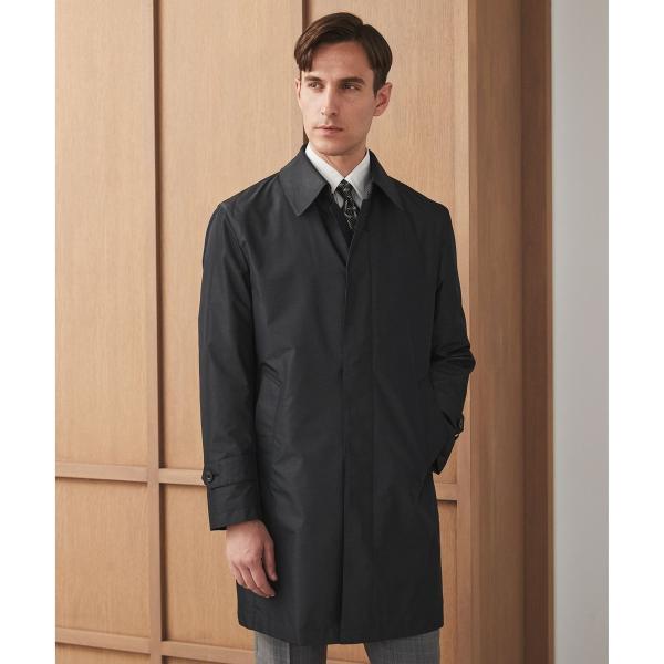 ダウンライナー装着可【半裏仕様でより軽量】メランジシャンブレー ステンカラースプリングコート