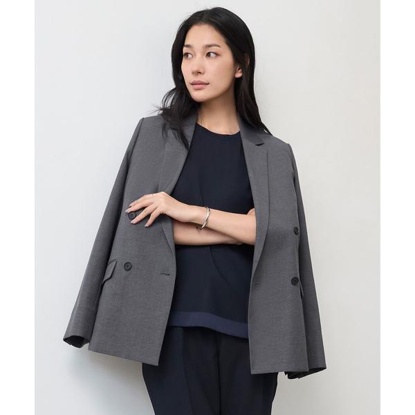 【接触冷感・UVケア・撥水・洗える】LooseWeave ダブルブレストジャケット