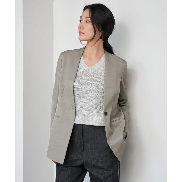 Vi/Ly/Liツイル  ノーカラージャケット