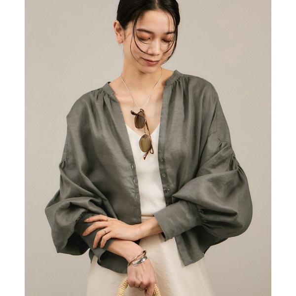 リネンスキッパーギャザーブラウス［GENTLE LINEN］