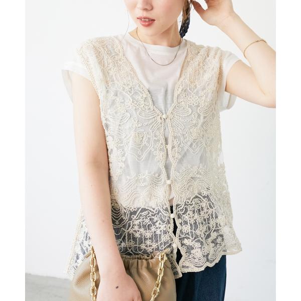 《手洗い可能》TORRAZZO DONNAメッシュレースベスト