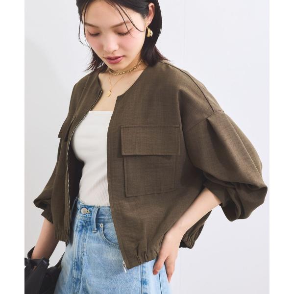 【WEB限定】気流染めリネンライクダブルポケットブルゾン【防シワ/UVケア/接触冷感/洗える】