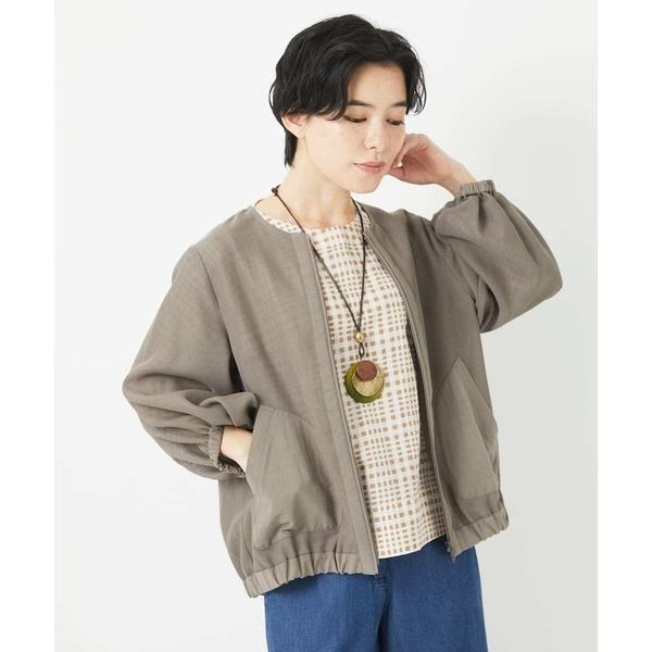 メッシュシアーショート丈ブルゾン