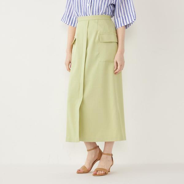 SHIPS Colors:〈手洗い可能〉ブッチャー ポケット スカート